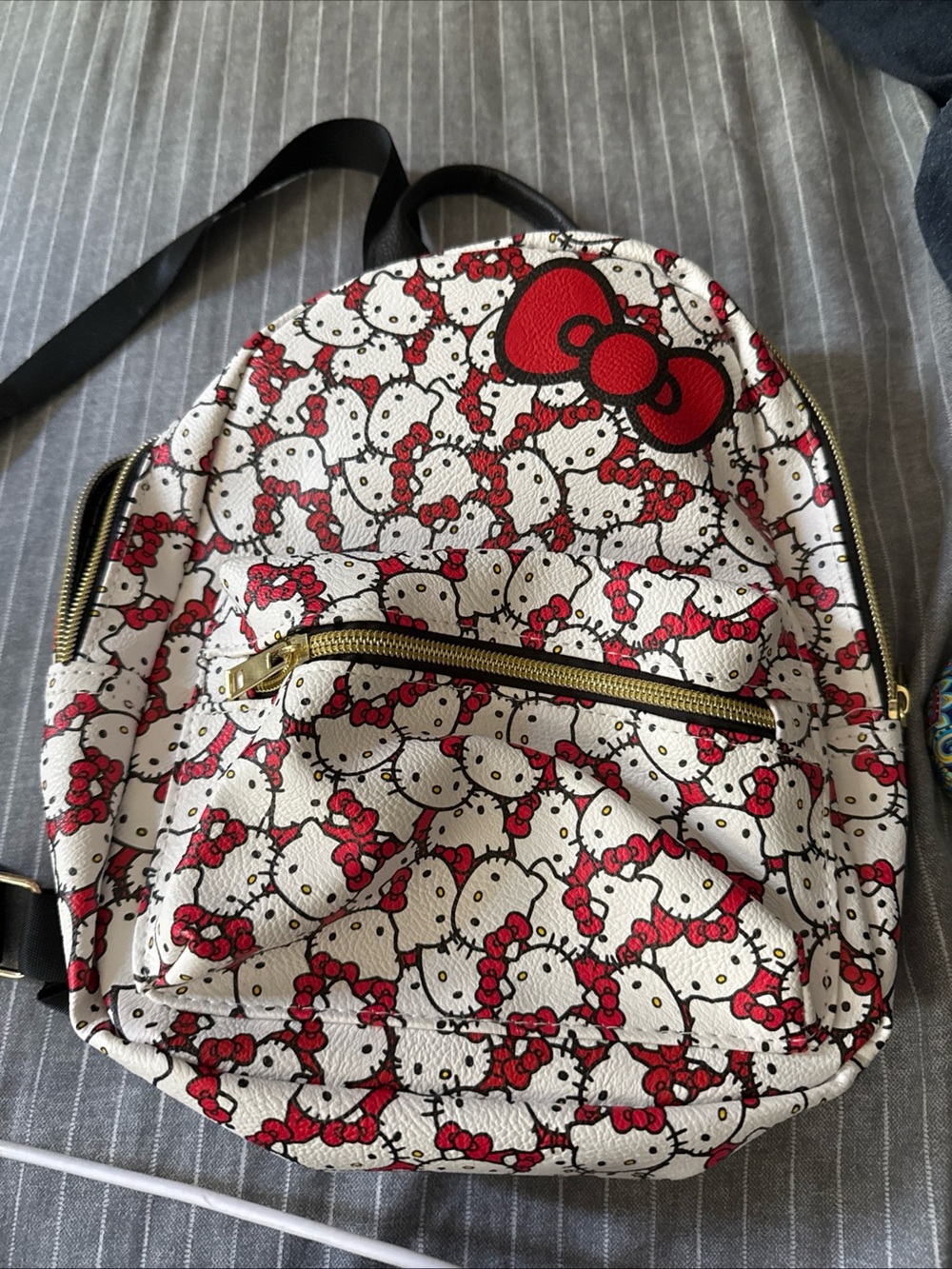Hello Kitty White and Red Allover Print Mini Backpack